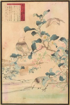 Woodblock with Birds-AOI-1106752