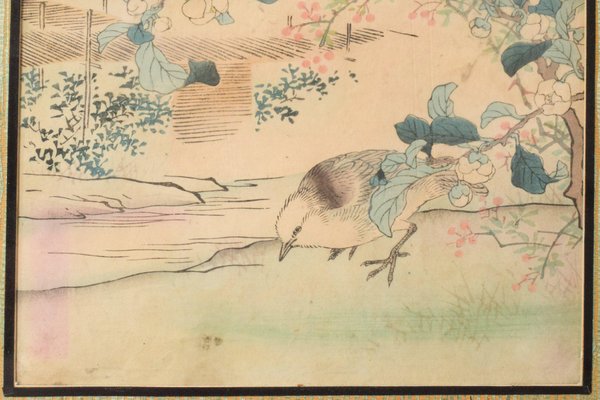 Woodblock with Birds-AOI-1106752