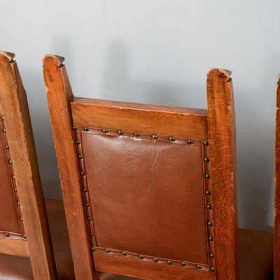 Wooden and Imitation Leather Folder Chairs, Set of 6-RAQ-2034147