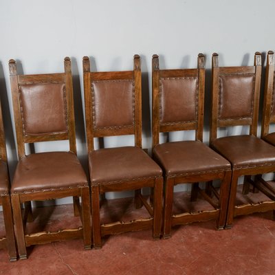 Wooden and Imitation Leather Folder Chairs, Set of 6-RAQ-2034147