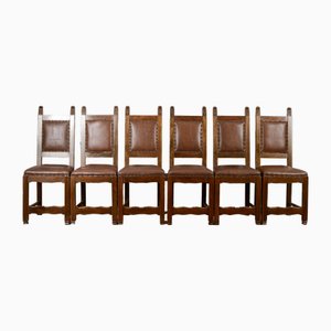 Wooden and Imitation Leather Folder Chairs, Set of 6-RAQ-2034147