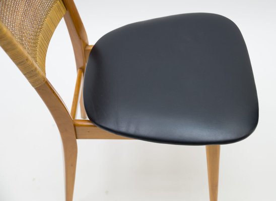 Wooden and Leather Dining Chair, Germany, 1950s-KQB-883017