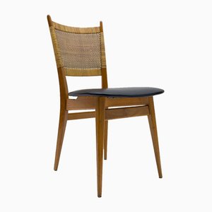 Wooden and Leather Dining Chair, Germany, 1950s-KQB-883017