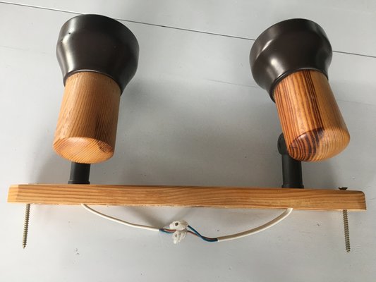 Wooden and Metal Adjustable Ceiling Lamp, 1980s-WQQ-875570