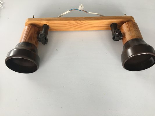 Wooden and Metal Adjustable Ceiling Lamp, 1980s-WQQ-875570