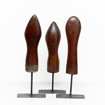 Wooden and Metal Sculptures, 1950s, Set of 3-WM-575726