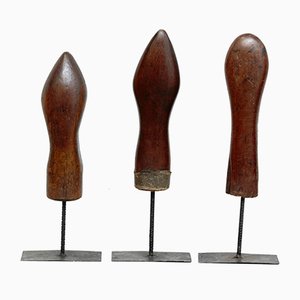 Wooden and Metal Sculptures, 1950s, Set of 3-WM-575726