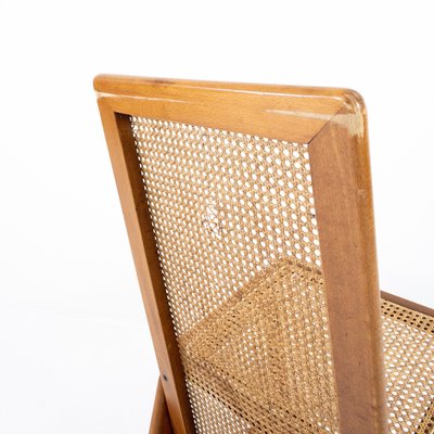 Wooden and Straw Chairs, Denmark, 1970s, Set of 4-UPW-1157370