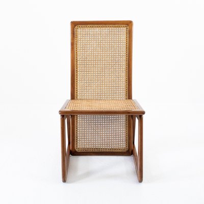 Wooden and Straw Chairs, Denmark, 1970s, Set of 4-UPW-1157370