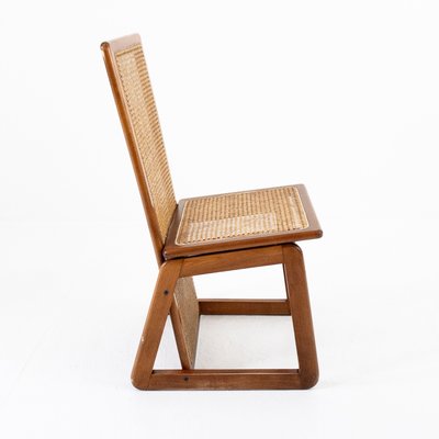 Wooden and Straw Chairs, Denmark, 1970s, Set of 4-UPW-1157370