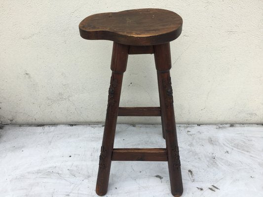 Wooden Barstool, 1970s-WQQ-952273