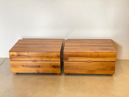 Wooden Bedside Tables by Mario Marenco for Mobilgirgi, 1980s, Set of 2-NPC-1285333