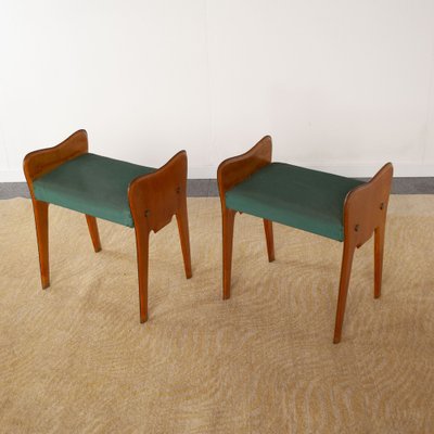 Wooden Benches in the Style of Ico Parisi, 1950s, Set of 2-JQO-1305155