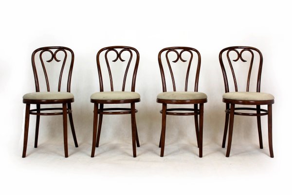 Wooden Bentwood Chairs, 1950s, Set of 4-WVS-1226588