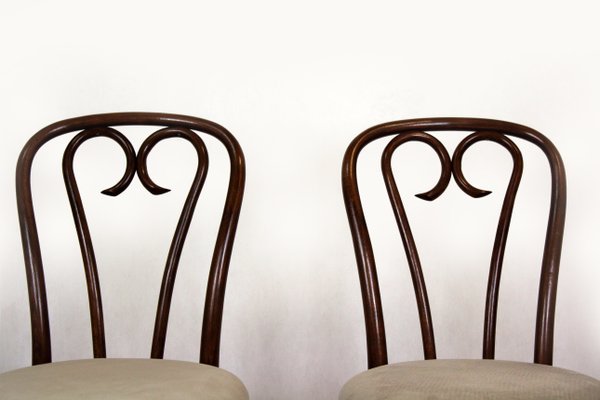 Wooden Bentwood Chairs, 1950s, Set of 4-WVS-1226588