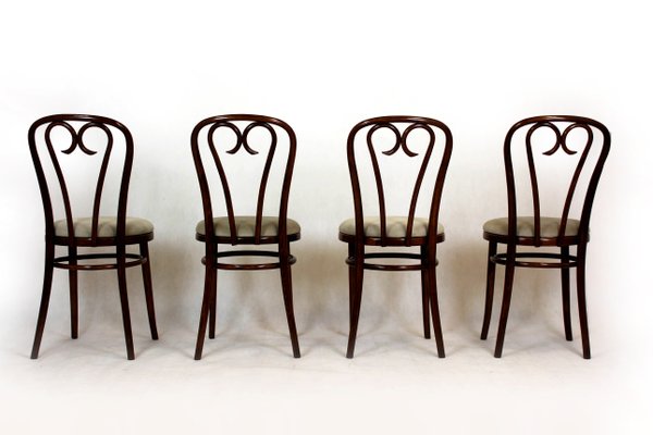 Wooden Bentwood Chairs, 1950s, Set of 4-WVS-1226588