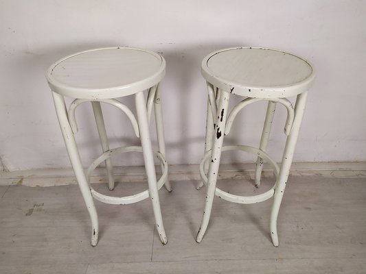 Wooden Bistro Stools, 1930s, Set of 2-EAD-1719428