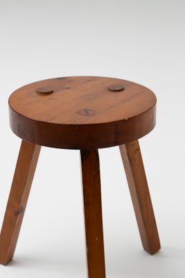 Wooden Brown Tripod Stool-QAC-2017375