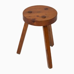 Wooden Brown Tripod Stool-QAC-2017375