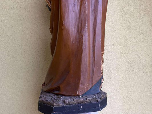 Wooden Carving of St. Joseph with Child-PXE-2024411