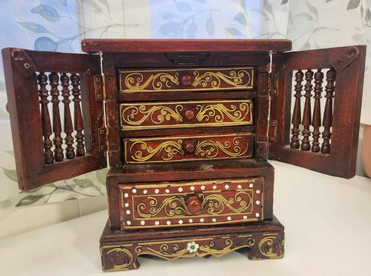 Wooden Casket Cabinet, 1970s-CAQ-2015993