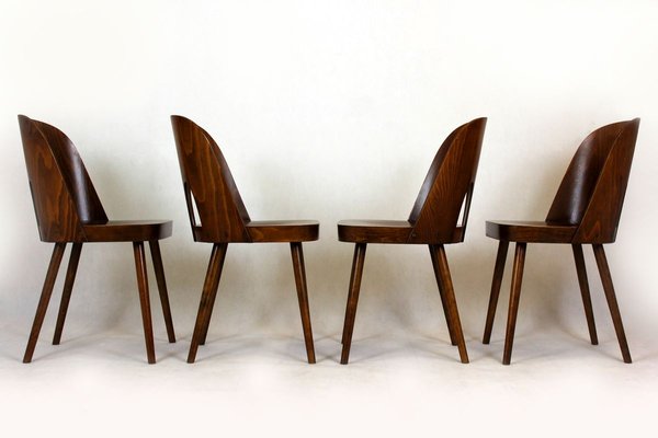 Wooden Chairs by Oswald Haerdtl for TON, 1950s, Set of 4-WVS-902616