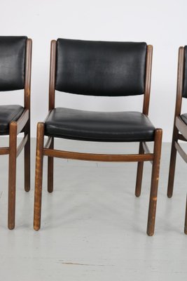 Wooden Chairs with Leatherette Upholstery, Italy, 1960s, Set of 3-AA-1315581