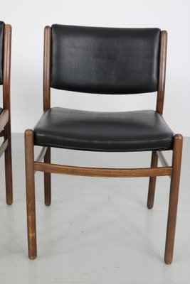 Wooden Chairs with Leatherette Upholstery, Italy, 1960s, Set of 3-AA-1315581