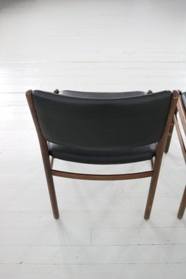 Wooden Chairs with Leatherette Upholstery, Italy, 1960s, Set of 3-AA-1315581