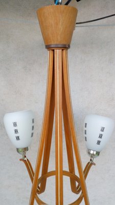 Wooden Chandelier, 1970s-VIC-996871