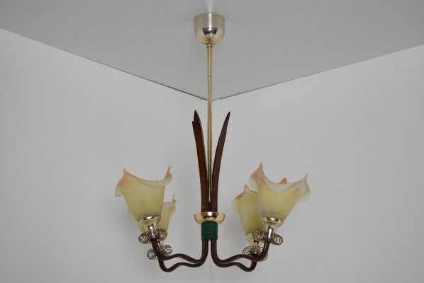 Wooden Chandelier, 1970s-TZ-788583