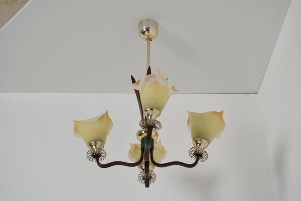 Wooden Chandelier, 1970s-TZ-788583