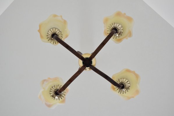 Wooden Chandelier, 1970s-TZ-788583