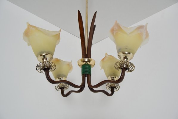 Wooden Chandelier, 1970s-TZ-788583