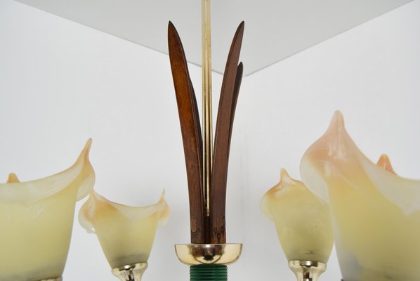 Wooden Chandelier, 1970s-TZ-788583