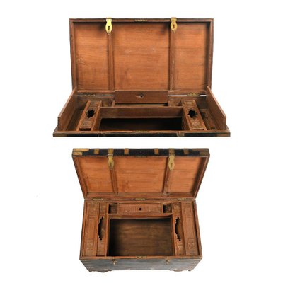 Wooden Chest with Brass Hardware, 1920s-NQ-636633