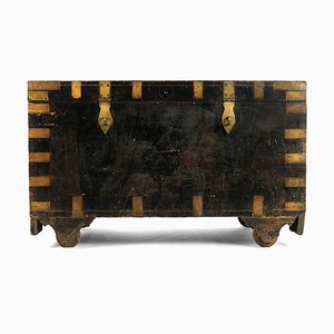 Wooden Chest with Brass Hardware, 1920s-NQ-636633