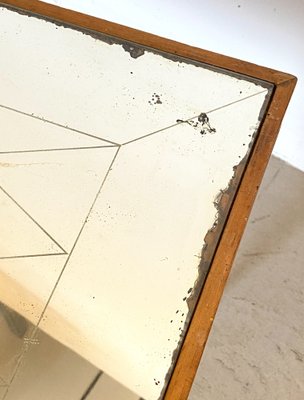 Wooden Coffee Table with Mirror, 1940s-NPC-1318579