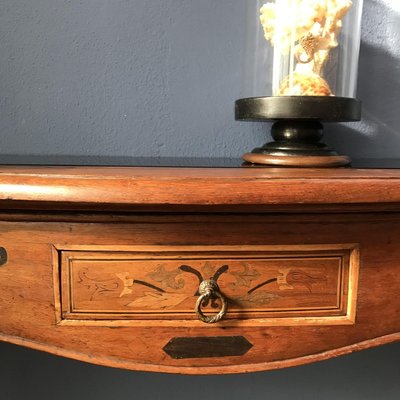 Wooden Console with Smoked Glass, 1950s-DKC-775335