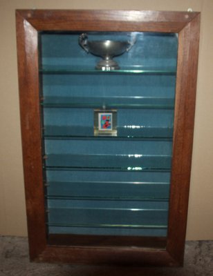 Wooden Display Cabinet with Glass Shelves-NAD-1722643