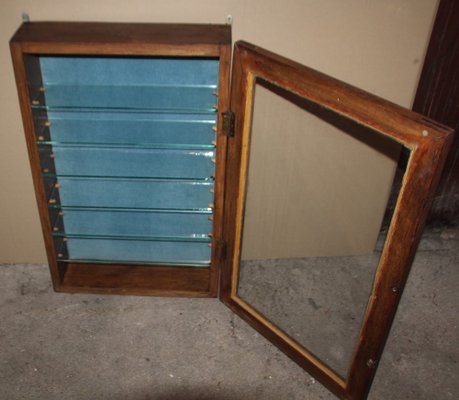 Wooden Display Cabinet with Glass Shelves-NAD-1722643