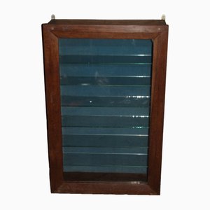 Wooden Display Cabinet with Glass Shelves-NAD-1722643