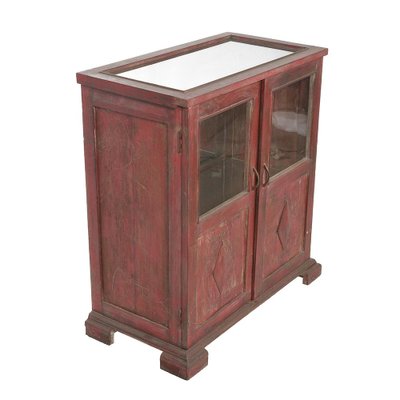 Wooden Display Case with Red Patina-NQ-1706847