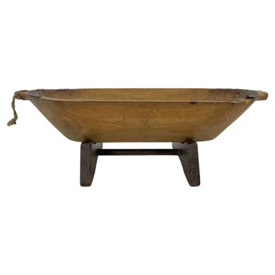 Wooden Dough Trough on Original Stand with Metal Details, 1890s-TZ-1422359