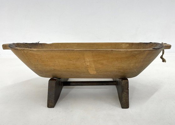 Wooden Dough Trough on Original Stand with Metal Details, 1890s-TZ-1422359