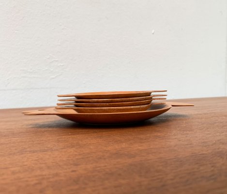 Wooden Fish Shaped Bowls, 1960s, Set of 5-UAH-1444860