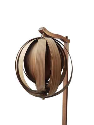 Wooden Floor Lamp in the style of Hans-Agne Jakobsson, Sweden, 1970s-YUW-1812966