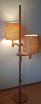 Wooden Floor Lamp with 2 Shades from Temde-QDP-936297