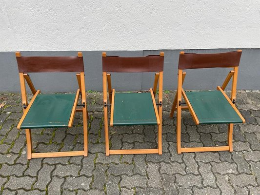 Wooden Folding Chairs by Foppapedretti, Italy, 1980s, Set of 3-RDS-1147902