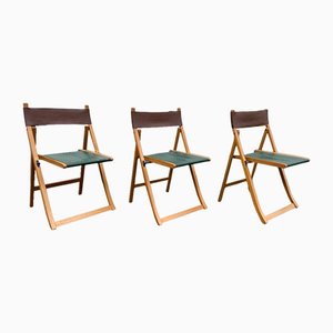 Wooden Folding Chairs by Foppapedretti, Italy, 1980s, Set of 3-RDS-1147902